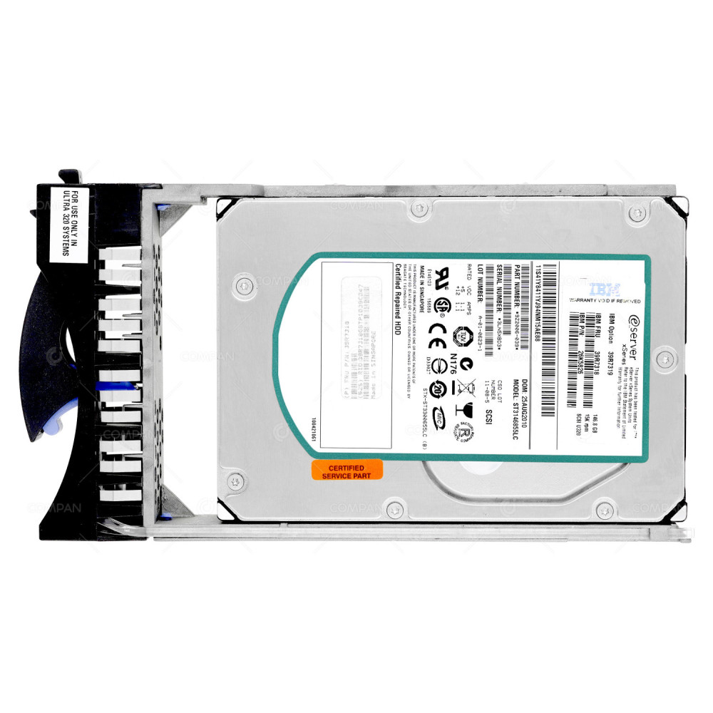 39R7318 IBM HARD DRIVE 146GB 15K U320 SCSI 3.5 LFF 26K5826, ST3146855LCC, 39R7319